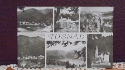 RPR - TUSNAD - 6 VEDERI CU STATIUNEA - 1964 - CIRCULATA, TIMBRATA - foto