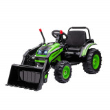 HOMCOM Buldozer Jucarie pentru Copii 3-5 Ani cu Baterie 6V, cu Sunete si Lumini, Viteza 1.5-2.5 km/h, 132x62x65 cm, Verde | Aosom RO