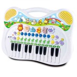 Orga interactiva pentru copii Animal Piano cu sunete, lumini si functie de inregistrare, 24 clape, 8 melodii, 8 ritmuri, 37 cm lungime, multicolor, pe, Oem
