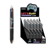 Pix erasable, multicolor, cu mecanism retractabil, 4 culori, Lets play