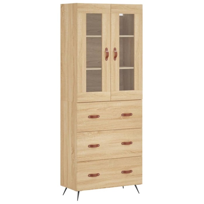 Dulap inalt, stejar sonoma, 69,5x34x180 cm, lemn compozit