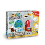 Set Creativ DIY Ciment Magic Papagal pentru Copii - Kit Complet cu Accesorii si Matrite, Strigo