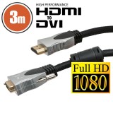 Cablu DVI-D / HDMI &bull; 3 m Profesional cu conectoare placate cu aur 20385, Carguard