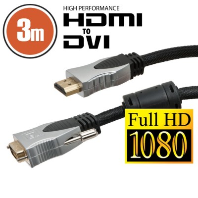 Cablu DVI-D / HDMI &amp;bull; 3 m Profesional cu conectoare placate cu aur foto