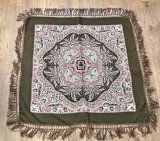 ESARFA - BATIC VINTAGE DIN LANA CU FRANJURI DIN V&Acirc;SCOZĂ