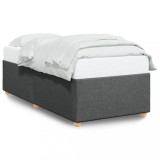 VidaXL Cadru de pat fără saltea, gri &icirc;nchis, 90x200 cm, textil