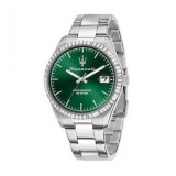 Maserati R8853100043 Ceas Bărbați Quartz Cadran Verde Brățară Argintie 43mm