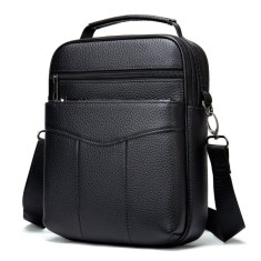 Geanta barbati, Eduard GT956, piele naturala, model negru