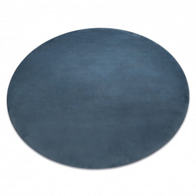 Covor modern de spălat POSH cerc shaggy albastru, antiderapant, gros, cerc 60 cm foto