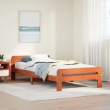 Cumpara ieftin Cadru pat fără saltea, maro ceruit, 75x190 cm, lemn masiv pin