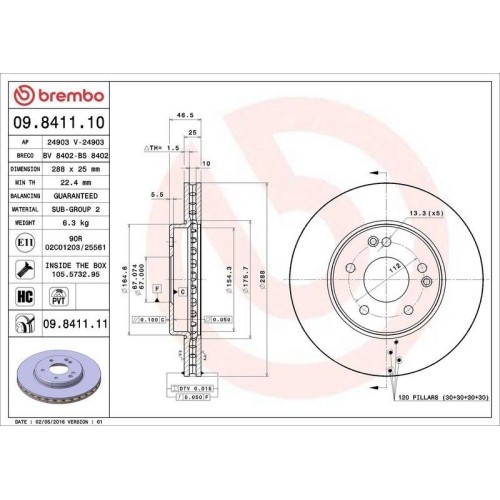 Set disc frana Mercedes Clasa C (W203) 05.00-12.07, Clasa C Coupe (Cl203) 03.01-06.11, Clasa C T-Model (S202) 06.96-03.01, Clasa C T-Model (S203) 03.