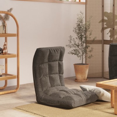 vidaXL Scaun pliabil de podea, gri &amp;icirc;nchis, textil 336585 foto