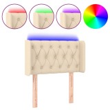Cumpara ieftin Tablie de pat cu LED, crem, 83x16x78/88 cm, textil