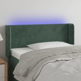 Cumpara ieftin Tăblie de pat cu LED, verde &icirc;nchis, 83x16x78/88 cm, catifea