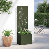 Cumpara ieftin Ghiveci de Grădină cu Panou Decorativ Olivengr&oslash;nn 50 x 140 cm