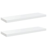 Cumpara ieftin Rafturi de perete, 2 buc., alb extralucios, 80x23,5x3,8 cm, MDF