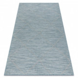 Covor SISAL PATIO 3075 Caro țesute plate - apa albastra, 117x170 cm