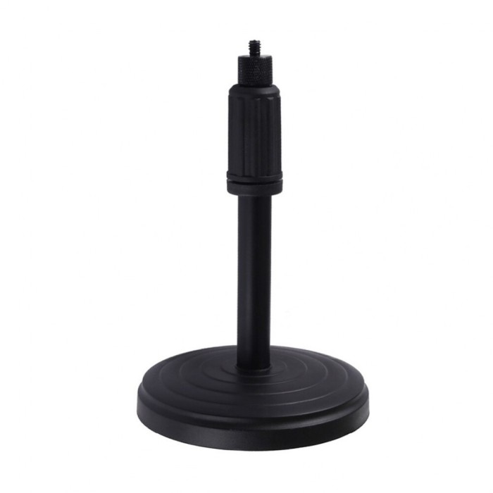 Mini suport extensibil cu talpa rotunda si filet prindere universal 1/4 pentru ringlight, mcrofoane, Negru