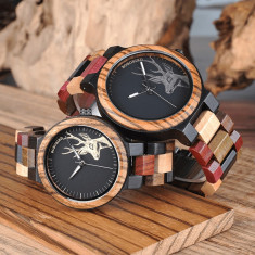 Set ceasuri din lemn multicolor Bobo Bird pentru cupluri foto