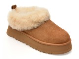 Papuci UGG maro, TAZZELLE, din piele intoarsa