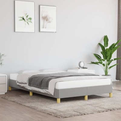 vidaXL Cadru de pat, gri deschis, 120x190 cm, material textil foto