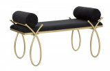 Mauro Ferretti Bancă Ribbon Neagră cm 112,5X49X53 | Aosom Romania