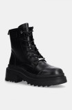 GOE bocanci de piele femei, culoarea negru, cu platforma, izolare usoara, OO2N4115 BLACK