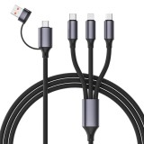 CABLU alimentare GEMBIRD, pt. smartphone, USB 2.0 (T) + USB 2.0 Type-C (T) la USB 2.0 Type-C (T) + Lightning (T) + micro-USB (T), 1.5m, protectie sili