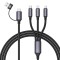 CABLU alimentare GEMBIRD, pt. smartphone, USB 2.0 (T) + USB 2.0 Type-C (T) la USB 2.0 Type-C (T) + Lightning (T) + micro-USB (T), 1.5m, protectie sili