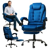 Scaun de birou albastru, cu suport picioare, max 150 kg, 63x118-128 cm, JollyMag, KO22NW-MAT