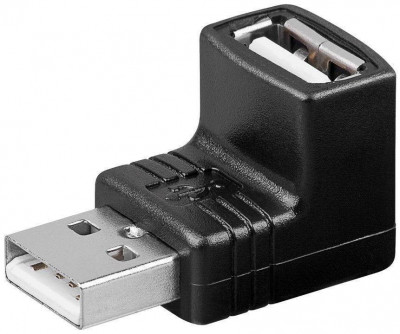 Adaptor USB A tata - A mama 90 grade Goobay foto