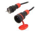 Prelungitor alimentare negru 10m 16A