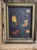 Tablou Panselute, ulei pe lemn, 29x24 cm, cu rama, Flori, Art Deco