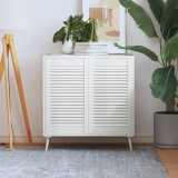 vidaXL Uși dulap design lambriu 2 buc. alb 69x39,4 cm, lemn masiv pin 151161