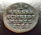 GERMANIA - HESSEN - KASSEL - 1 Heller 1758 - stare foarte buna - cupru