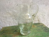 Carafa veche romaneasca din sticla transparenta realizata in Transilvania jumatatea secolului XX !