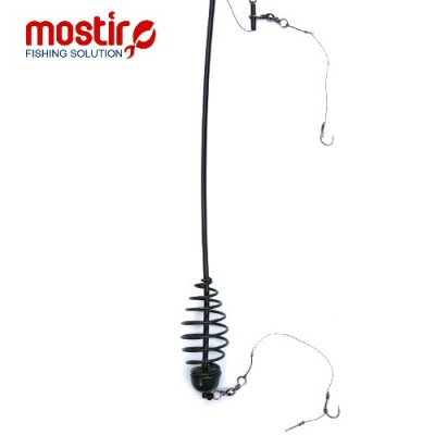 Montura Mostiro Arc Vopsit cu Tija, Fir Textil si Fir de Par, 2 Carlige Nr.2 foto