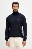 Aeronautica Militare pulover de l&acirc;nă culoarea bleumarin, light, cu guler, MA1583UL00903