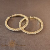 Cumpara ieftin Cercei Rotunzi Luxury Placati cu Cristale Zirconia - Coroana Regala, Diametru 2.7 cm