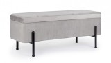 Cumpara ieftin Banca tapiterie velur gri Irina 110x42x42 cm