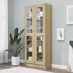 vidaXL Dulap vitrină, stejar sonoma 82,5x30,5x185,5 cm lemn prelucrat