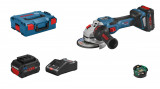 Bosch GWS 18V-15 SC Polizor unghiular cu regulator brushless Biturbo, cu 2 acumulatori ProCore Li-Ion, 8Ah, diametru disc 125 mm + L-BOXX Diametru dis