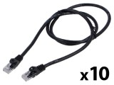 Cablul de rețea U/UTP 6 litat CCA PVC negru 1m 26AWG