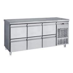 Masa frigorifica, rece, refrigerare cu 6 sertare, inox