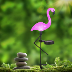 Lampa solara LED flamingo - detasabil - plastic - 52 x 19 x 6 cm foto