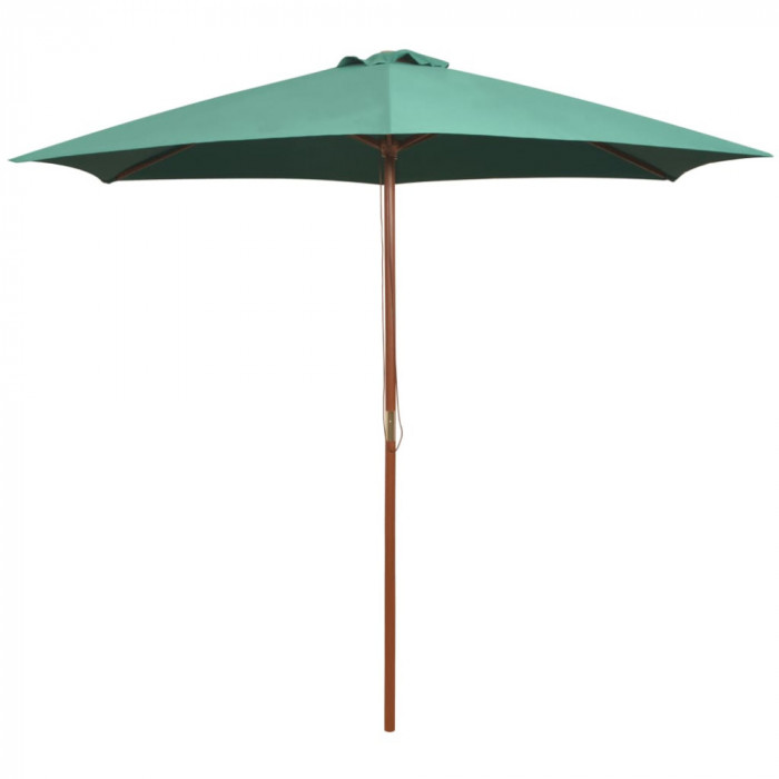Umbrela de soare cu stalp de lemn 270 x 270 cm, verde GartenMobel Dekor