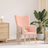 VidaXL Fotoliu de relaxare, roz, material similar l&acirc;nă