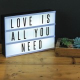 Lightbox cu LED, 100 litere si simboluri, Negru, 31x5x22.5cm, CMCLASS