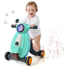 Antemergator cu sunete si lumini WePro Store, panou de control, joc cu mingea, viteza reglabila, Verde, 12 luni +