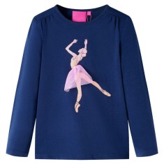 Tricou de copii cu m&acirc;neci lungi, bleumarin, 92